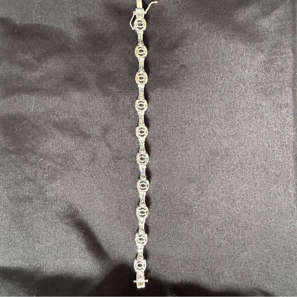 Elegant 925 Sterling Silver Bracelet prasiolite, - Picture 3 of 9